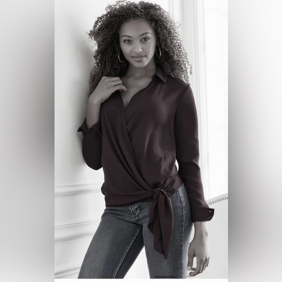 VENUS Surplice Side-Tie Blouse | M | Vanilla / Cream - Picture 8 of 9